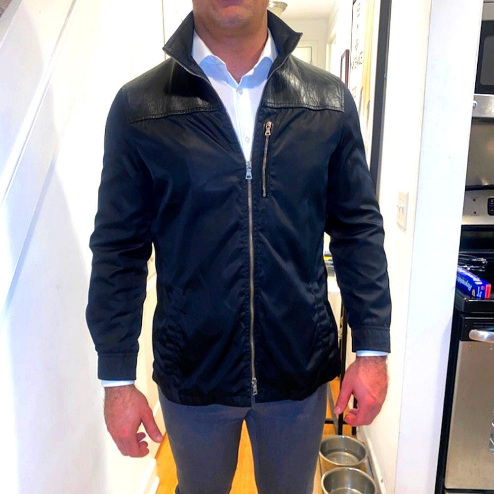 Prada (Authenticated) Mixed Media Jacket - image 1